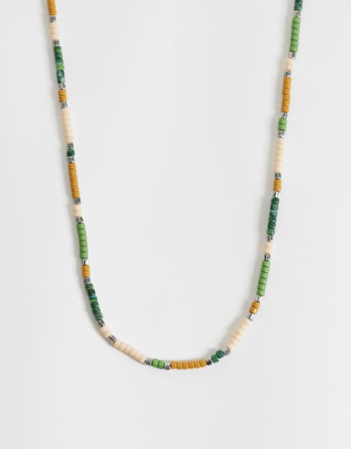 ASOS DESIGN - Collar de cuentas de colores con detalle plateado