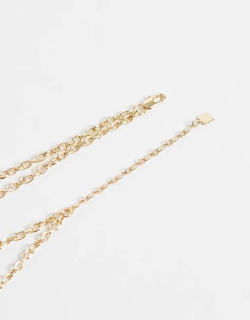 ASOS DESIGN - Collar de varias filas con detalles de anillas en tono dorado, 4 de 4