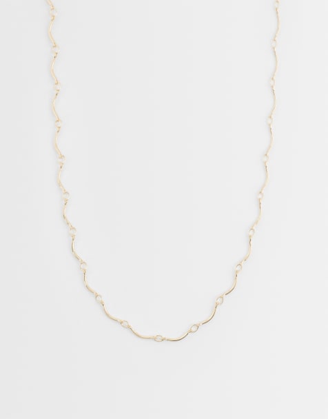 ASOS DESIGN - Collar dorado con cadena ondulada delicada - view 1