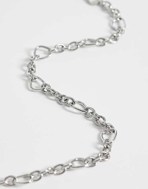 ASOS DESIGN - Collar plateado de cadena con eslabones ovalados efecto fundido, 4 de 4