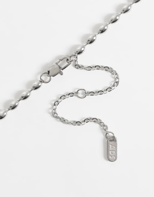 ASOS DESIGN - Collar plateado de cadena de esferas de acero inoxidable resistente al agua, 2 de 4