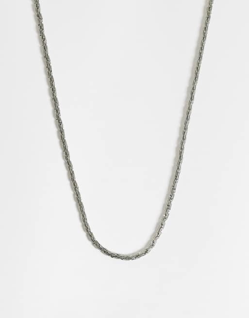 ASOS DESIGN - Collar plateado estilo cadena tipo cordón