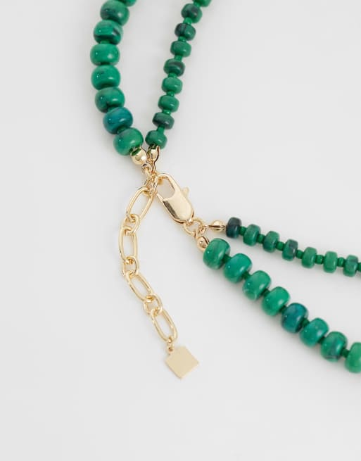 ASOS DESIGN - Collar verde de varias hileras con macalita de imitación, 4 de 4