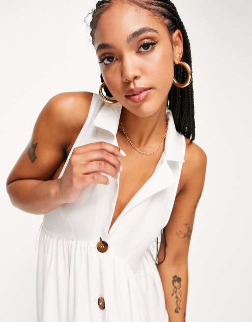 Asos button through outlet midi dress