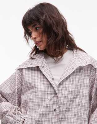Asos Design Collared Button Up Shirt Jacket In Neutral