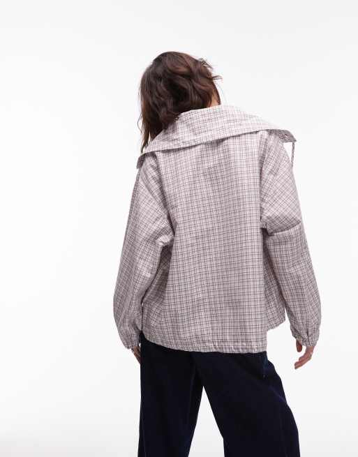 ASOS DESIGN collared button up shirt jacket in plaid, 3 of 4