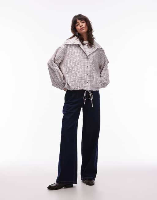 ASOS DESIGN collared button up shirt jacket in plaid, 4 of 4