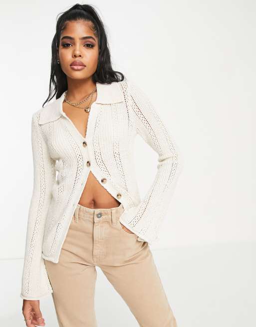 Pointelle hot sale stitch cardigan