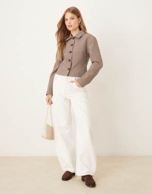 Asos Design Collared Fitted Tailored Jacket In Brown