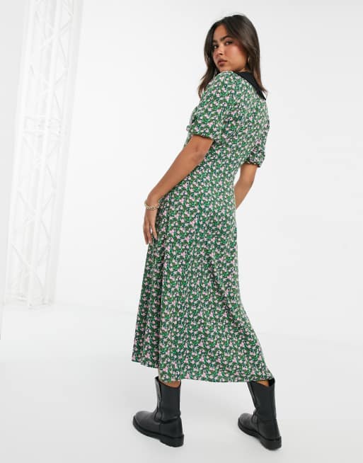 Floral midi tea outlet dress uk