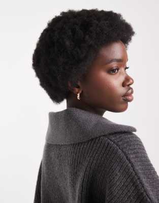Asos Design Collared Sweater In Gray