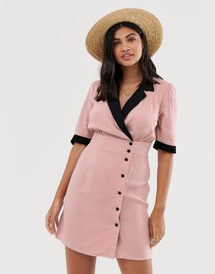 asos pink wrap dress