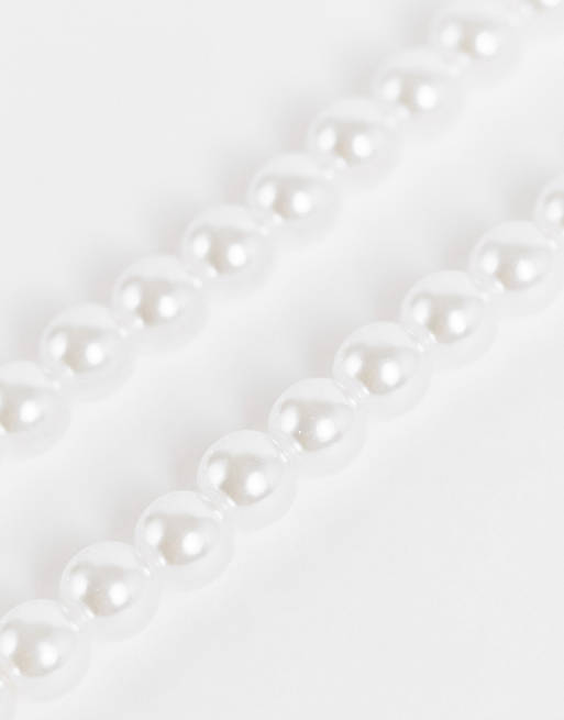 Collana corta da 6 mm con perle sintetiche bianche da Uomo di ASOS in Bianco Uomo Gioielleria da Collane da 