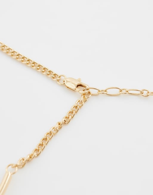 ASOS DESIGN - Collarino rigido dorato con ciondoli martellati a cerchio, 3 di 4