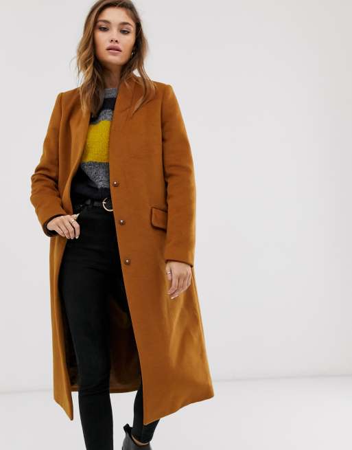 ASOS DESIGN collarless longline coat | ASOS