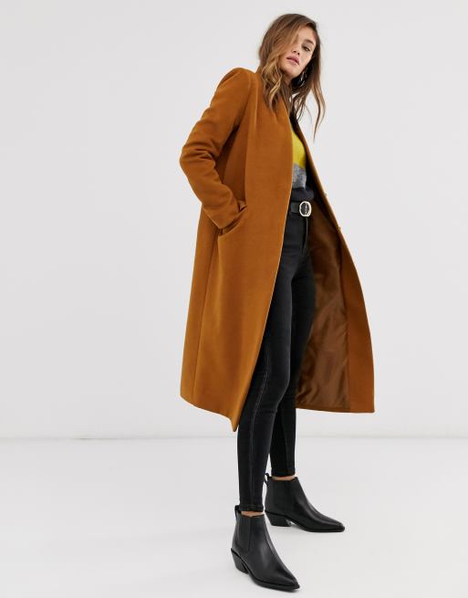 ASOS DESIGN collarless longline coat