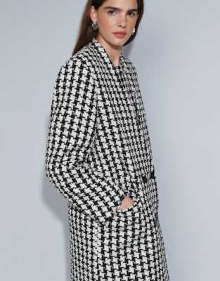 Asos Design Collarless Longline Formal Jacket In Black