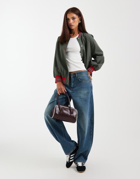 ASOS DESIGN – College-Bomberjacke in Khaki - view 1