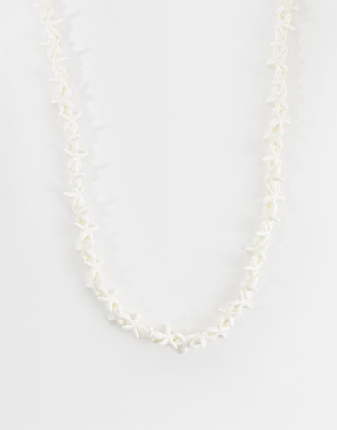 ASOS DESIGN - Collier à étoiles de mer en perles - Blanc - view 1