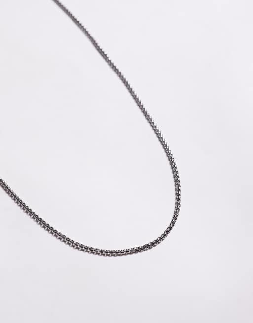 ASOS DESIGN - Collier à maillons carrés en acier inoxydable résistant à l'eau - Argenté  , 2 de 3