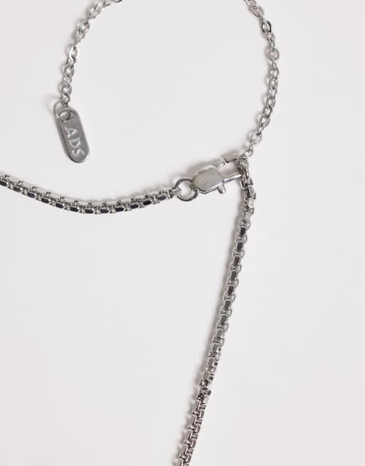 ASOS DESIGN - Collier à maillons carrés en acier inoxydable résistant à l'eau - Argenté, 3 de 4
