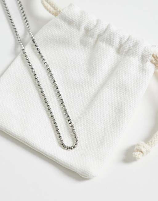 ASOS DESIGN - Collier à maillons carrés en acier inoxydable résistant à l'eau - Argenté, 4 de 4