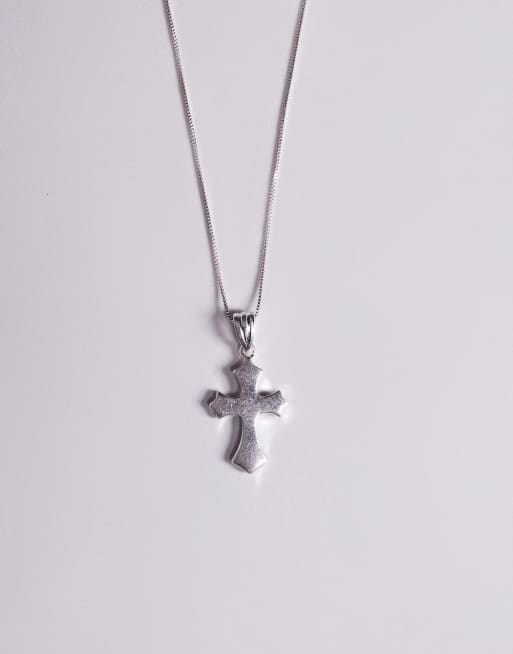 ASOS DESIGN - Collier à pendentif croix en plaqué argent effet vieilli, 3 de 3