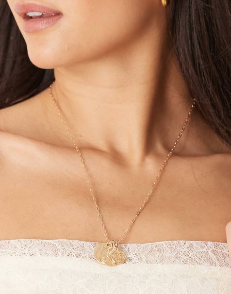 ASOS DESIGN - Collier à pendentif pièces de monnaie - Doré - view 1