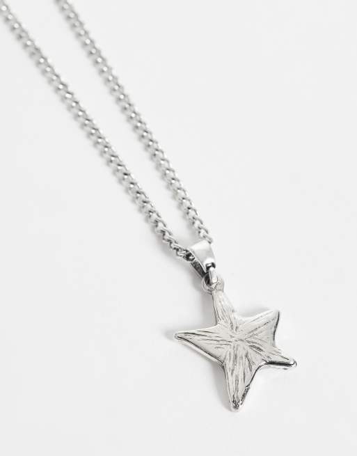 ASOS DESIGN - Collier asymétrique avec pendentif étoile effet fondu - Argenté, 4 de 4