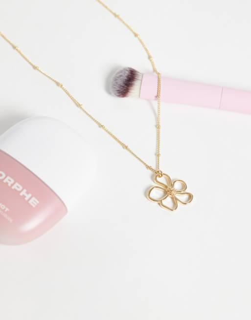 ASOS DESIGN - Collier avec chaîne fine et pendentif fleur - Doré, 3 de 4