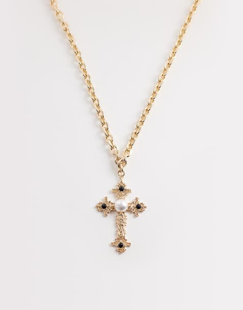 ASOS DESIGN - Collier avec croix - Doré - view 1