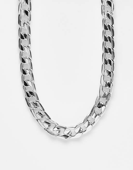 ASOS DESIGN - Collier avec maillons gourmette - Argenté 