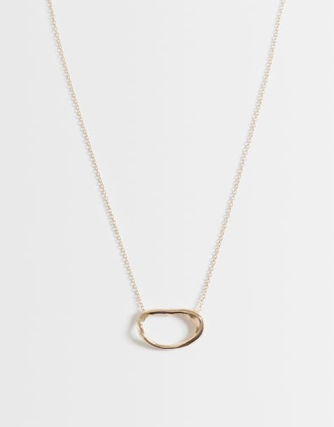 ASOS DESIGN - Collier avec pendentif abstrait épuré - Doré - view 1