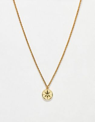 ASOS DESIGN necklace with compass pendant in 14k gold plate - ASOS Price Checker