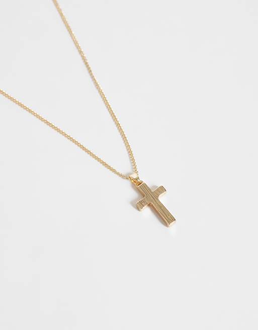 ASOS DESIGN collier avec pendentif croix doré, 3 de 4