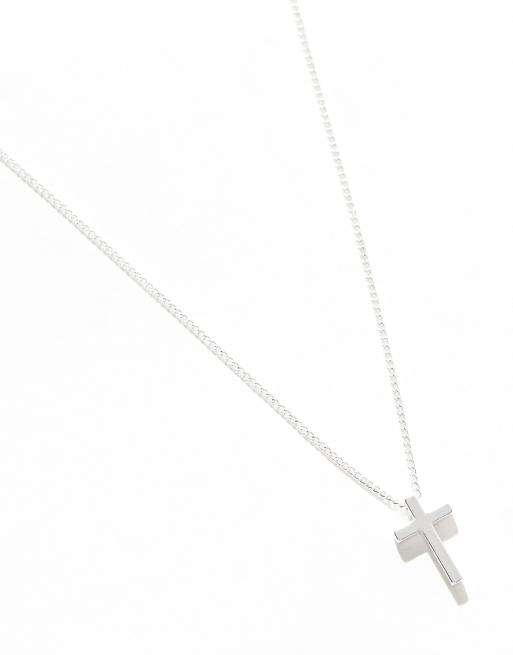 ASOS DESIGN - Collier avec pendentif croix fine - Argenté  , 2 de 4