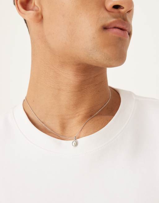 ASOS DESIGN - Collier avec pendentif perle - Argenté