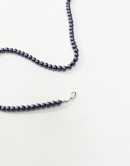 ASOS DESIGN - Collier avec perles fantaisie - Gris foncé, 2 de 4