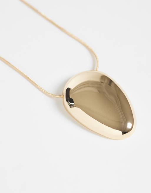 ASOS DESIGN - Collier avec petit pendentif ovale épuré - Doré, 3 de 4