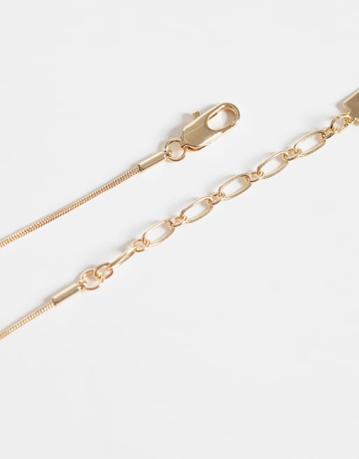 ASOS DESIGN - Collier avec petit pendentif ovale épuré - Doré, 4 de 4