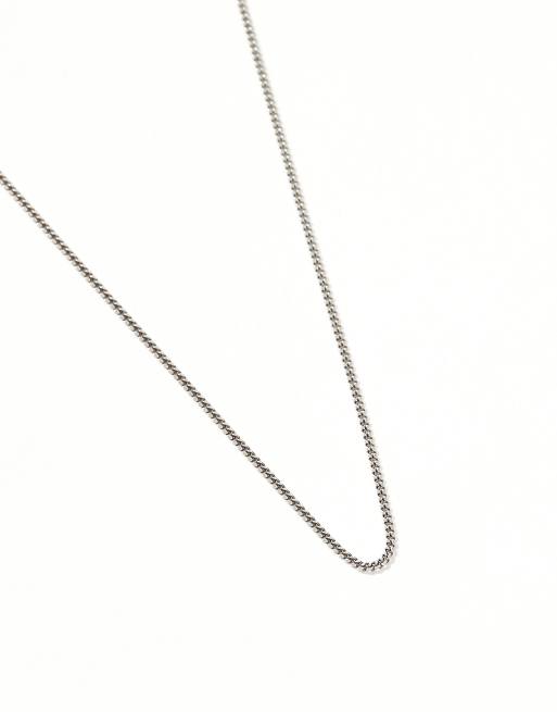 ASOS DESIGN - Collier chaîne à maillons incurvés en argent massif - Argenté, 2 de 4