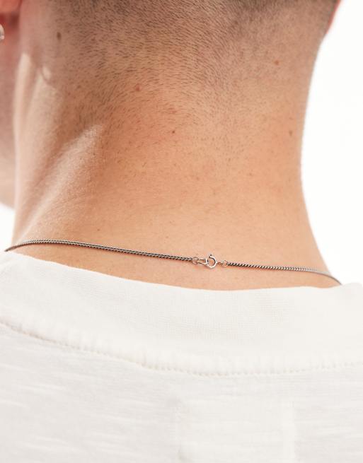 ASOS DESIGN - Collier chaîne à maillons incurvés en argent massif - Argenté, 4 de 4