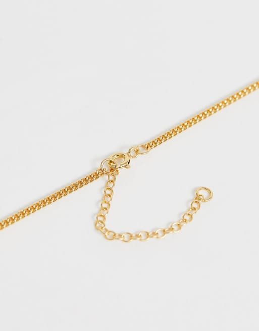 ASOS DESIGN - Collier chaîne court en argent massif plaqué or 14 carats , 3 de 4
