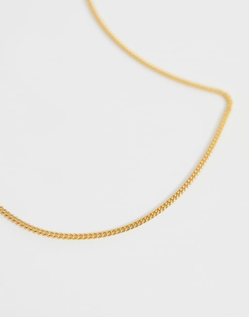 ASOS DESIGN - Collier chaîne court en argent massif plaqué or 14 carats , 4 de 4