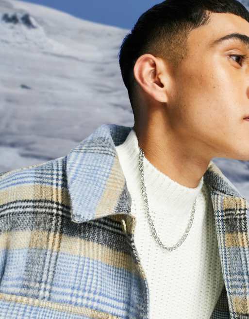ASOS DESIGN - Collier chaîne en acier inoxydable étanche à maillons superposés - Argenté - SILVER
