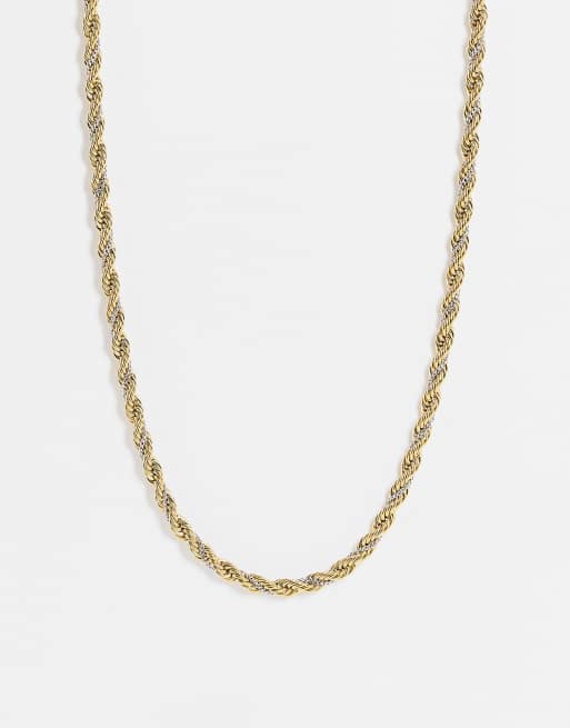 ASOS DESIGN - Collier chaîne en acier inoxydable imperméable - Doré et argenté 