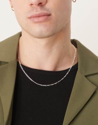 ASOS DESIGN - Collier chaîne figaro en argent massif - Argenté