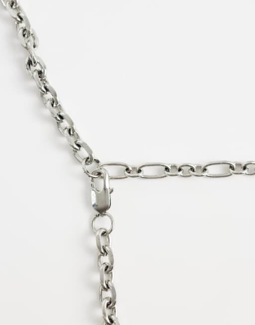 ASOS DESIGN - Collier chaîne orné de perles avec pendentif pièce de monnaie étoile gravée - Argenté, 3 de 4