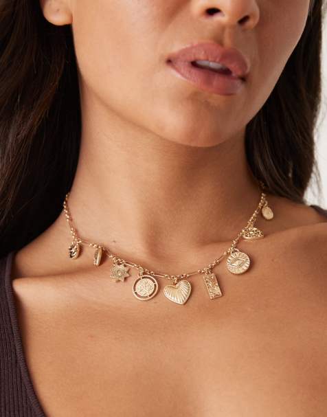 ASOS DESIGN - Collier chaîne orné de petites breloques - Doré - view 1