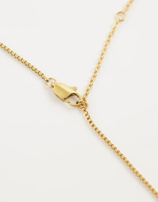 ASOS DESIGN - Collier croix en acier inoxydable avec pendentif en pierre citrine et cristal - Doré, 3 de 4